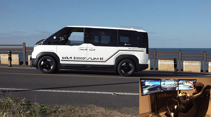 원격 운전 실증 차량의 모습