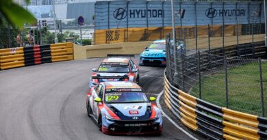 11월 13~16일 열린 ‘2025 TCR 월드투어’ 마카오 대회에서 현대자동차 ‘더 뉴 엘란트라 N TCR(국내명 더 뉴 아반떼 N TCR)’이 주행하고 있는 모습