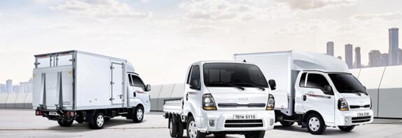 왼쪽부터 The 2026 봉고 Ⅲ 냉장탑 파워게이트, LPG 터보, 확장형 윙바디