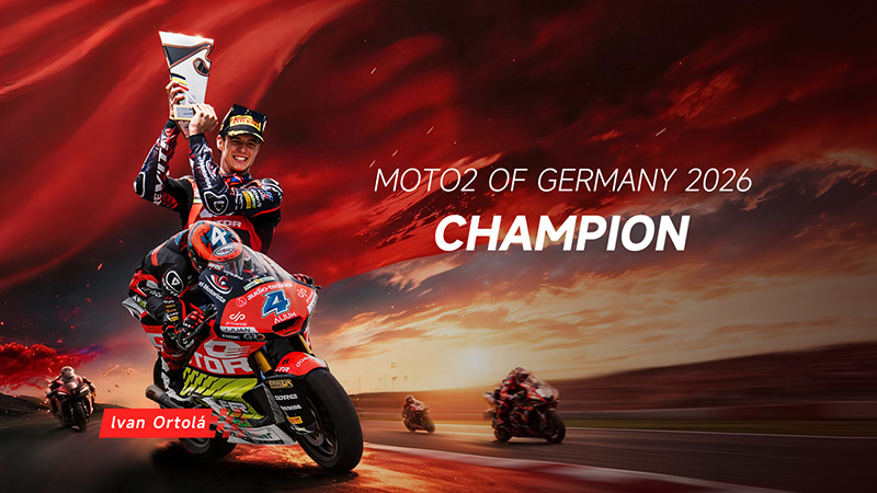QJMOTOR 소속 이반 오르톨라 선수가 독일 Moto2에서 우승을 차지했다